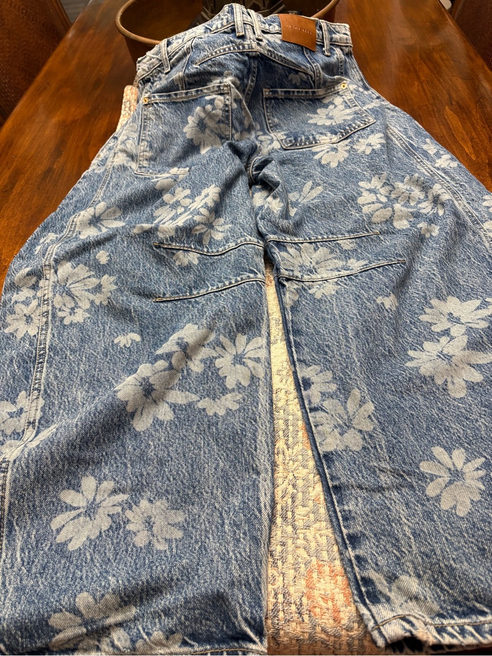We The Free Blue Floral-Print Relaxed Jeans - Picture 2 of 4